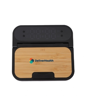 Snooze Clock with Alarm Wireless Charger- Black